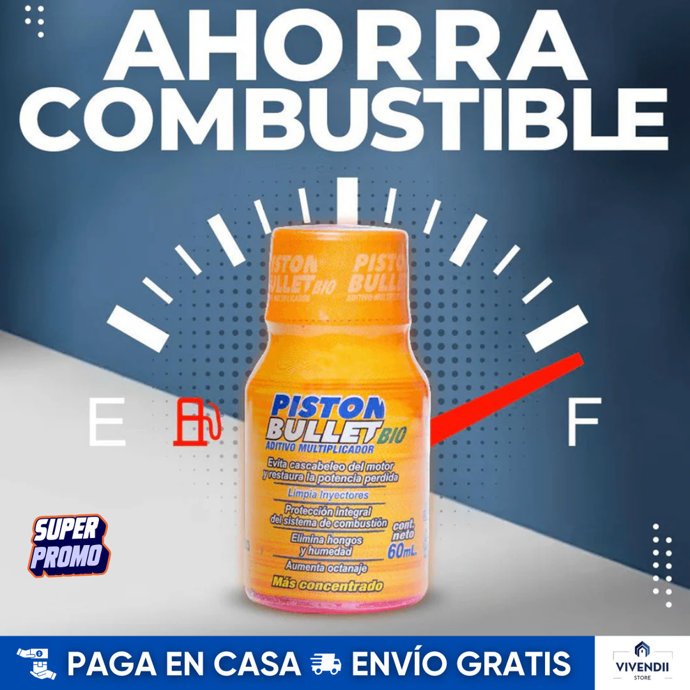 🔧3x1 ADITIVO PISTON BULLET BIO PARA CARROS Y MOTOS - AUMENTA POTENCIA Y AHORRA COMBUSTIBLE DESDE EL PRIMER USO
