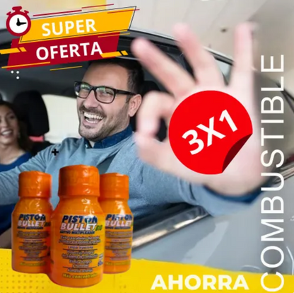 🔧3x1 ADITIVO PISTON BULLET BIO PARA CARROS Y MOTOS - AUMENTA POTENCIA Y AHORRA COMBUSTIBLE DESDE EL PRIMER USO